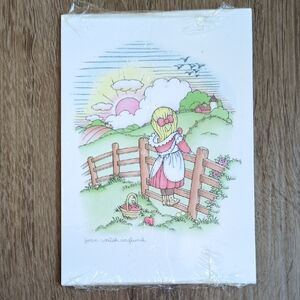 NIP Vtg Joan Walsh Anglund Postcard Cards Set - Girl Sunrise Sunset Farm Apples‎